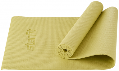 Коврик УТ-00018904 для йоги и фитнеса Core FM-101 PVC 173x61x0,6 см жёлтый пастель STARFIT