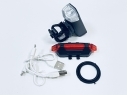 Фара+фонарь 3265429  АКБ + USB-кабель чёрная/красный  KMS